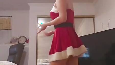 Wife naughty Santa Baby dance