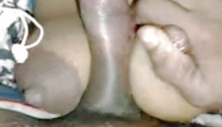 Stepsister give sexy blowjob to his stepbrother and masturbation hua dick and shows boobs