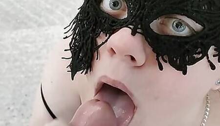 POV: Blowjob and cum swallowing. Cum on tits. Yummy.