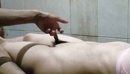 warming up before making love with my woman in the morning