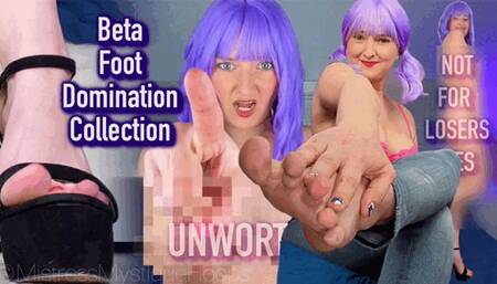 Beta Foot Domination Collection - Losers may only cum to feet - Female Domination, Femdom, Foot Humiliation, Censored with Mistress Mystique Hoops - MP4