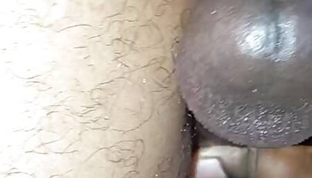 Man with huge black cock expose mushroom head