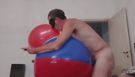 Beach Ball & Balloon blow to pop