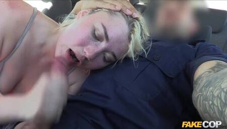 Blonde Monty is sucking a nice massive penis on the backseat