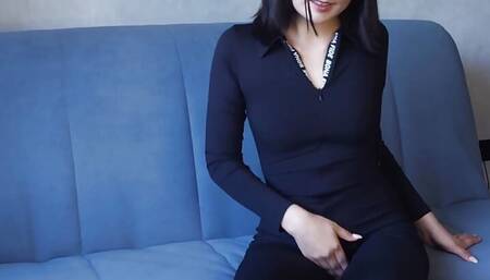 A Student Seductively Undresses in Front of the Camera, Masturbates Her Pussy and Asks You to Cum on Her Tongue