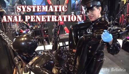 Systematic Anal Penetration - Lady Bellatrix is pegging and pounding her prisoner with large dildos and a strap-on