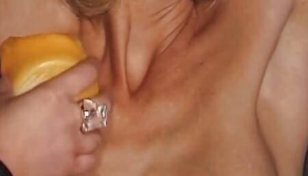 Blonde German slut gets her ass spanked really hard