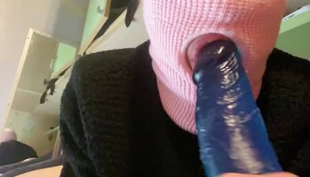 Femboy Fucks Her Ass With A Big Dildo Secretly From Relatives At Home