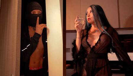 Busty housewife gets fucked by a masked who breaks into her house - use my Honey Play Box toy