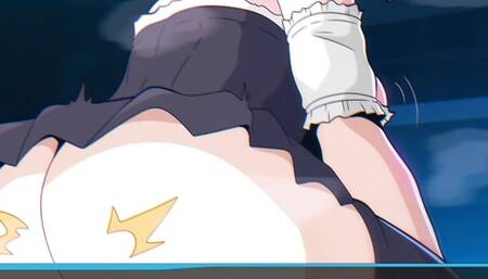 She was playing an arcade game while the visitors discreetly played with her body