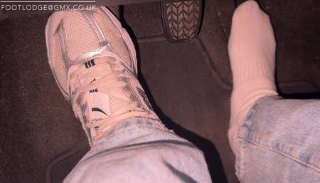 Driving wearing one sneaker with an itchy foot