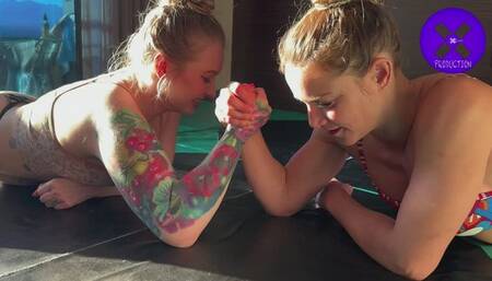 XENA WRESTLING vs KAIIA EVE armwrestling and wrestling match