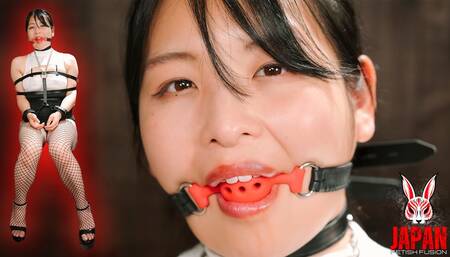 Bound and Drooling: Tsugumi Matsuzaka Dripping Saliva from Her Gagged Mouth