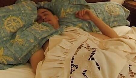 Stunning French nurse rides dick anally until a massive cumshot