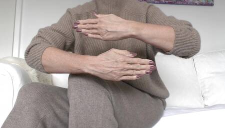 Lady Victoria Valente - Cashmere Knit Outfit, Beautiful Hands, Cocoa Fingernails, Close-ups, JOI