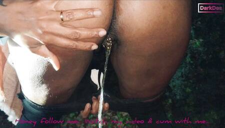 The kinky slut queen "Dark Dea" in peeing outdoor compilation