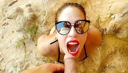 Drinking Pee in Beach and Street