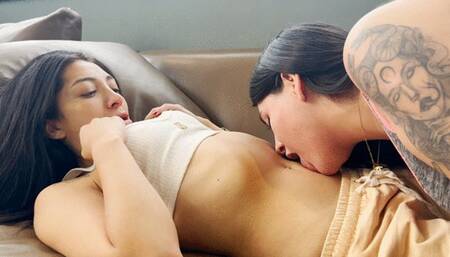 Mary enjoys Sasha's belly *