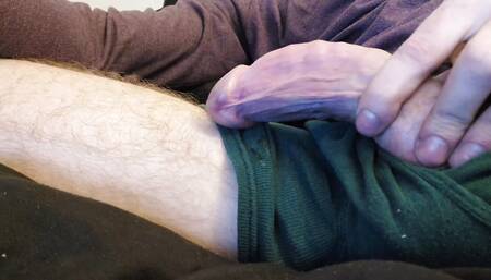 Grandpa's secret massage on big straight cock.