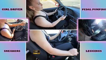 MILF in Leggings and Sneakers Drives Car Pedal Pumping 1080p - Girl Driver - Voyeurism - Foot Fetish - Soles - Gear Shifting - Manual Transmission - Mature Girl Driving - Foot Worship - Calves - Muscular Arms - Retro Car - Hand Fetish - Reebok Classic Lea