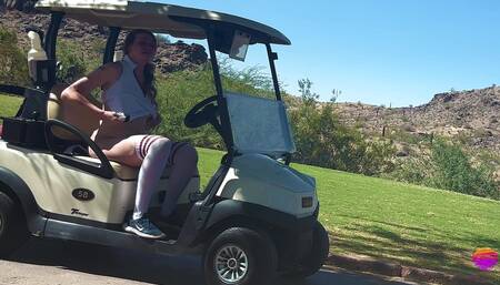 TS Kapri cums while golfing