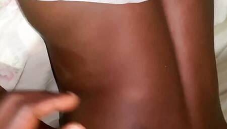 Ebony teen fucks boyfriend best friend