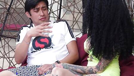 Heavy Tattooed Teen Latina Fucked and Creampied by Her Stepcousin