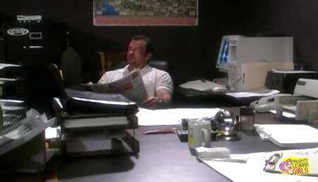 The Office Gets Steamy Once the Lesbian Hotties Bring a Strapon and Start a Threesome