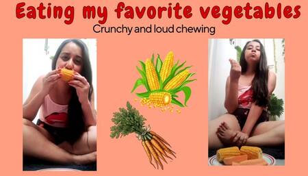 Loud eating vegetables