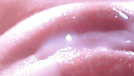 Insane Close Up Slow motion creampie pussy inside