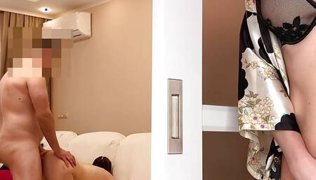 Double Cumshot - Cum in Girlfriend's Mouth and Then Cum All over Stepmom - Russian Amateur with Conversations and Subtitles