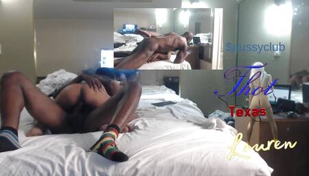 Thot in Texas - Ebony Wife on Top riding Cowgirl