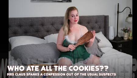 Who ate all the Cookies? Mrs Claus Spanks a Confession out of the usual suspects- HD 1080p MOV Female-male Spanking