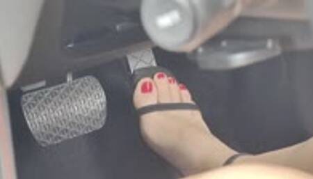 Driving us to a Party in High Heel Sandals (Pedal Zoom)