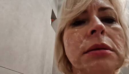 Squirting dildo and pissing