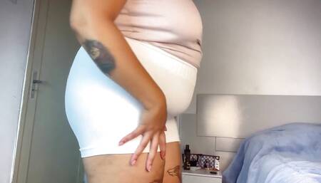 BBW Peeing and Farting Fun in White Leggings and Panties