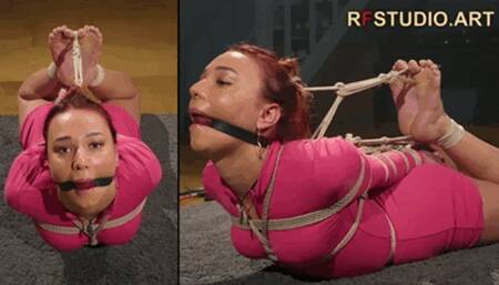 Veronica's First Submissive Experience - Ballgag, Bastinado and Tight Rope Hogtie (UHD 4K MP4)