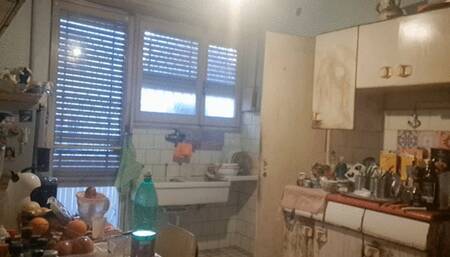 TIDYING UP THE KITCHEN EXPOSING ASS