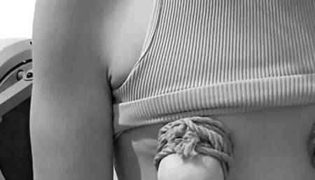 Submissive slut task: Tied Tits Gym Aerobics