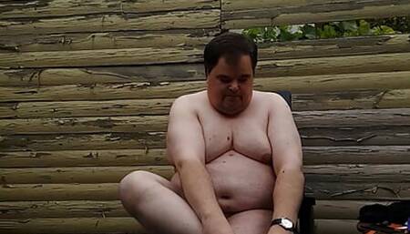 Holger Jahnke naked in the garden