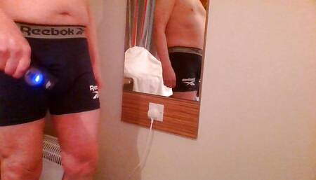 Naughty wank in Hotel in boxers