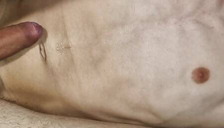 New Year's self-sucking and fucking a teenager with a big dick as a gift under the Christmas tree! Hot cum