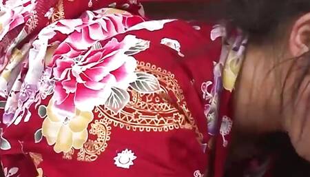 Uncensored XXX JAV of Chiharu in a kimono blows their minds! Hardcore fingering, creampie, three way - exceptional