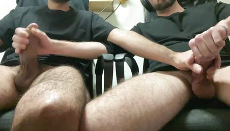 I give him a blowjob while I masturbate him
