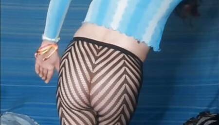 Elevated View Stripteaser in My Stretch Pants and Sexy Pantyhose