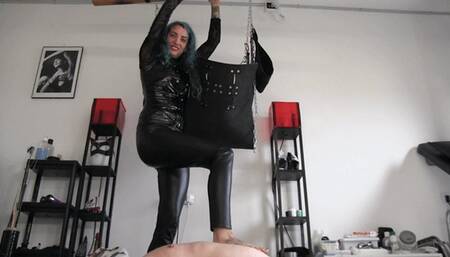 Short but intense TRAMPLING session by Mistress Lilli Bayle