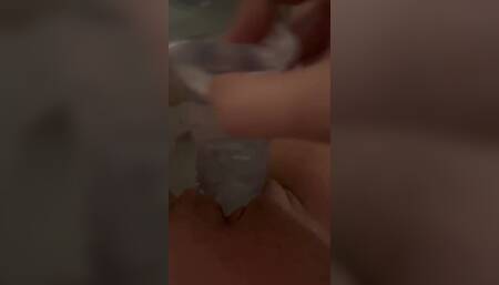 Homemade Bath Time Dildo Orgasm