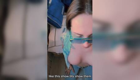 Sweet Trans Girl Blowjob Big Dick on Balcony