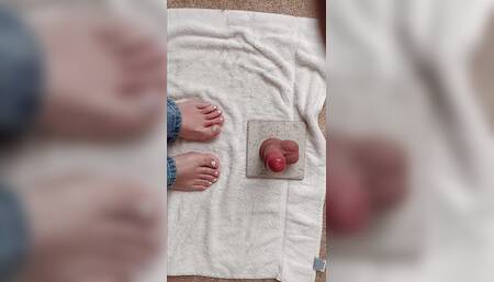 Getting ready for a foot job