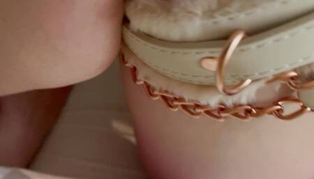 Tied up and Moaning orgasms using Wand